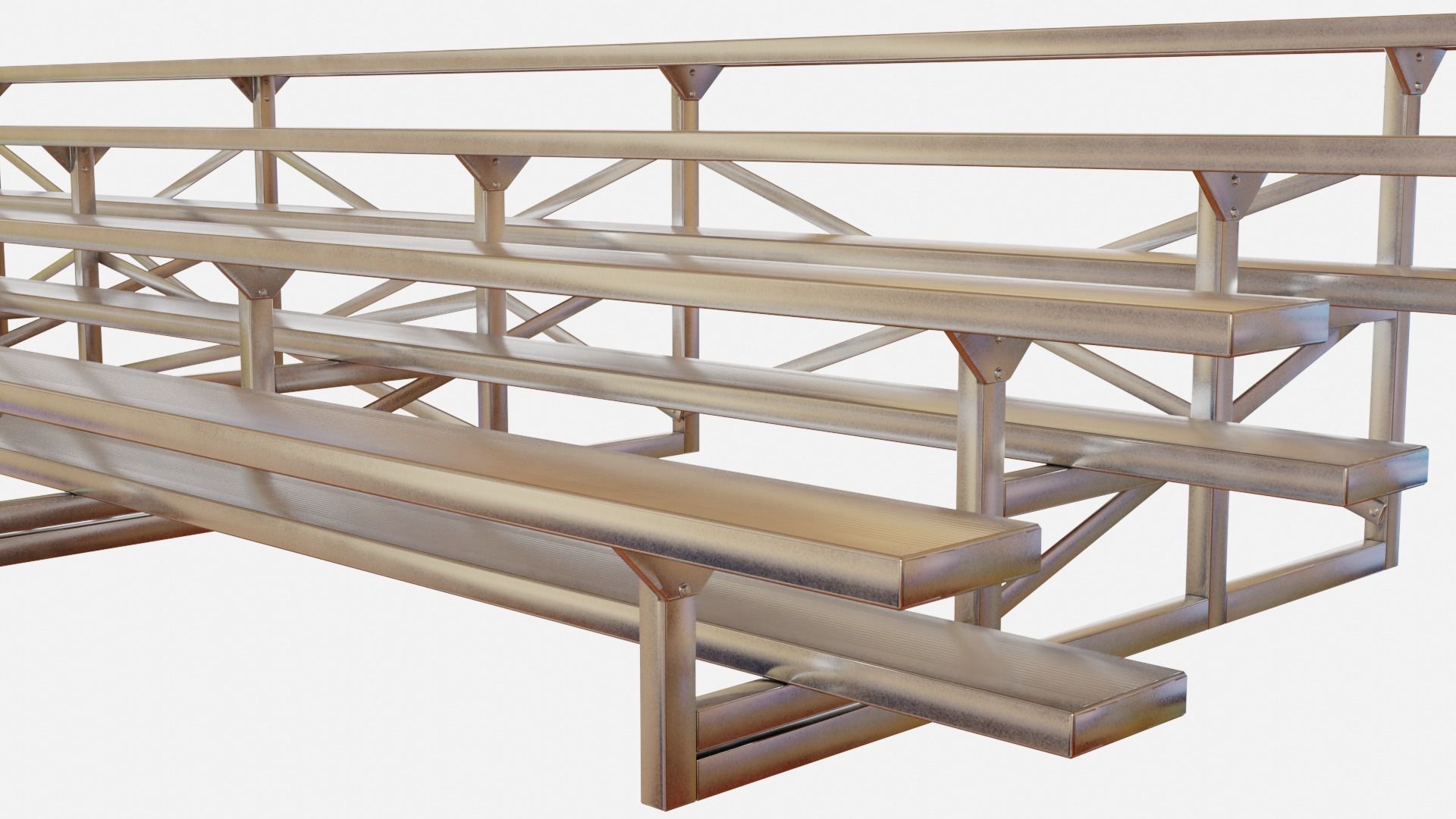 Bleachers Low-poly 3D model_1
