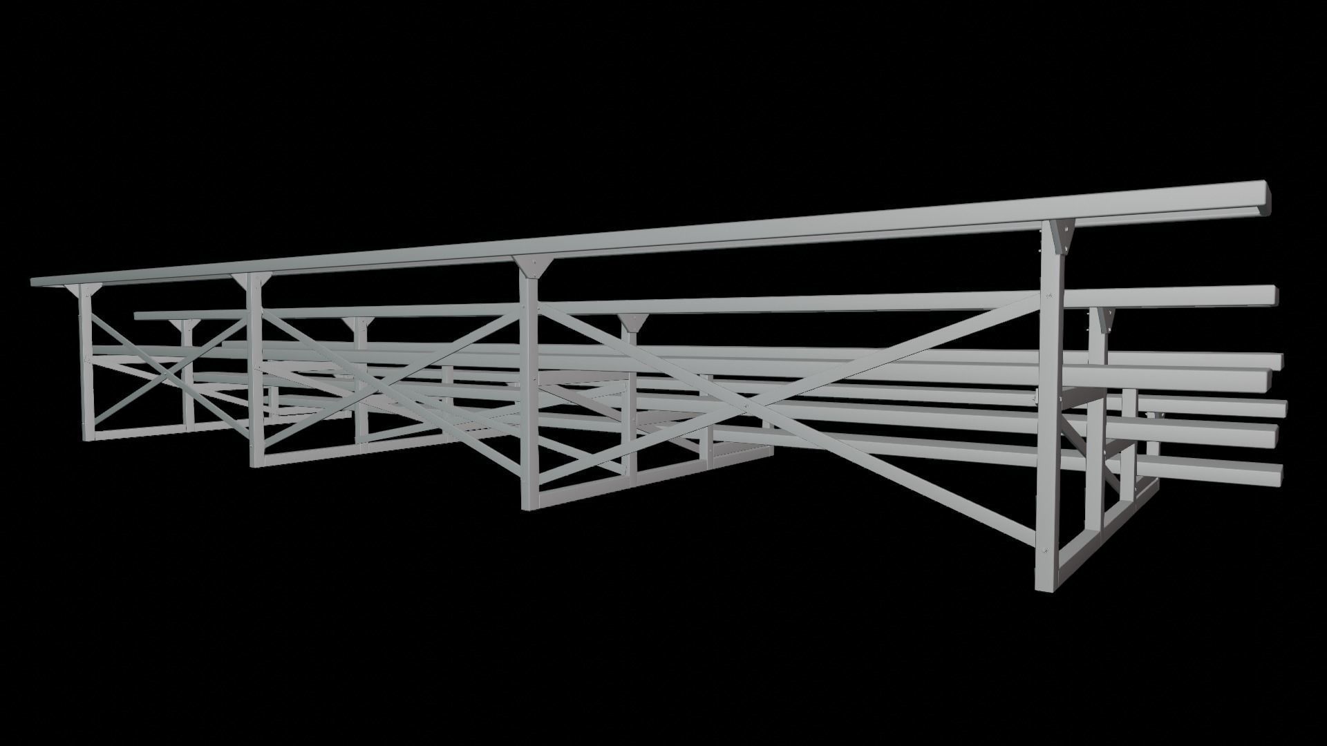 Bleachers Low-poly 3D model_5