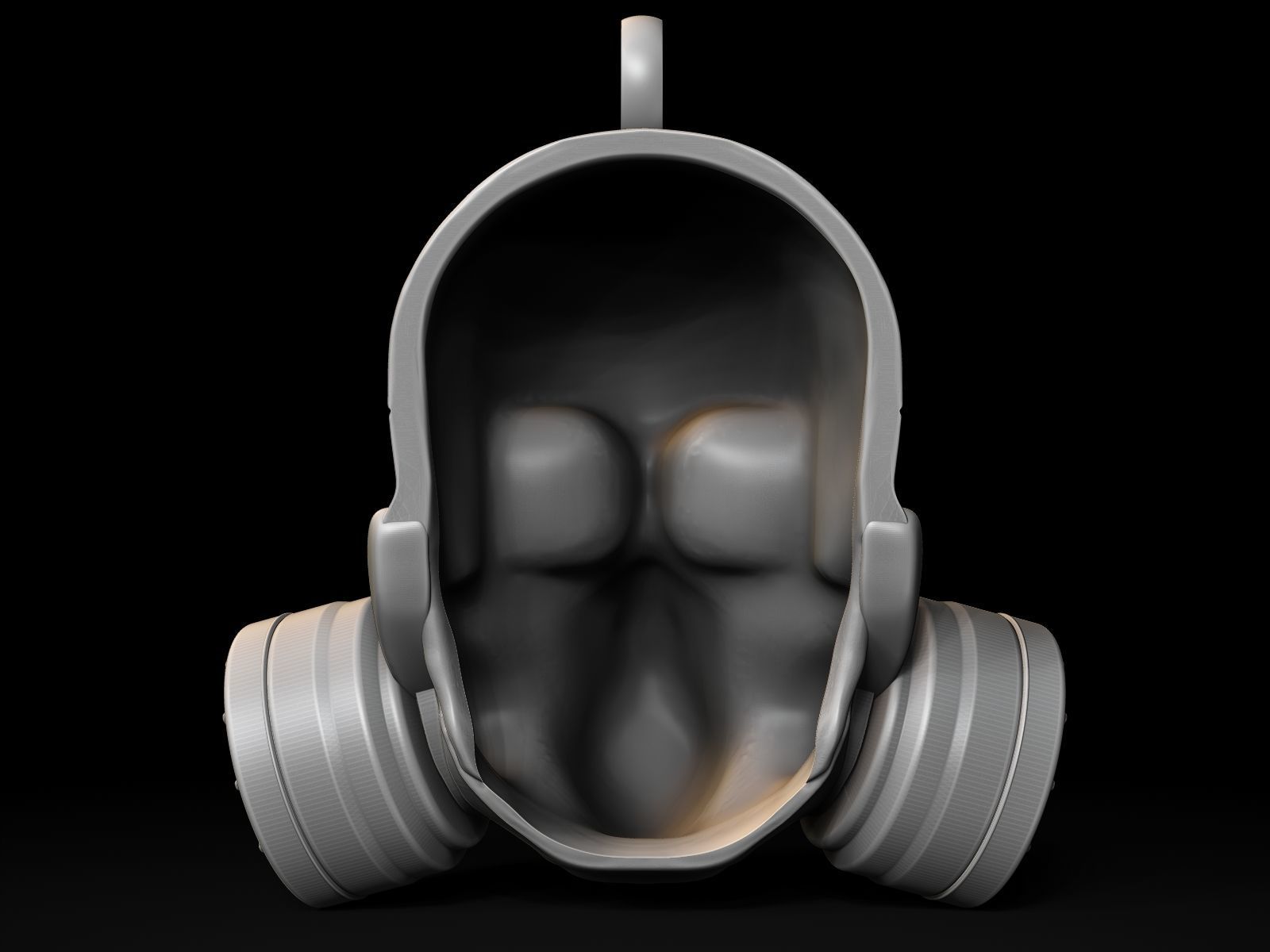 Gas Mask Skull Pendant 3D print model_11