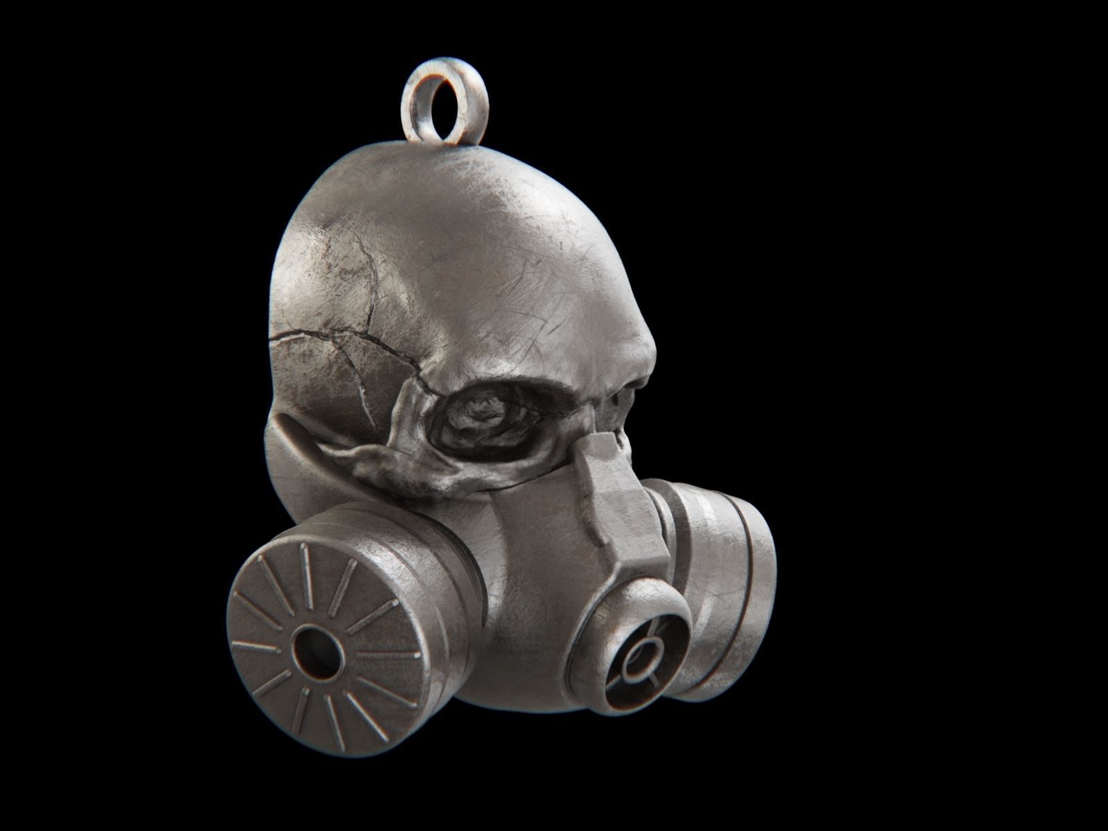 Gas Mask Skull Pendant 3D print model_5