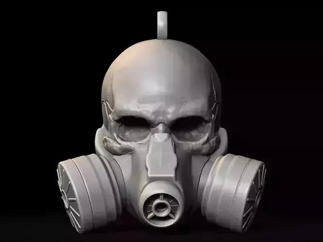 Gas Mask Skull Pendant 3D print model