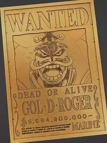 GOL D ROGER WANTED POSTER - ONE PIECE 3D print model