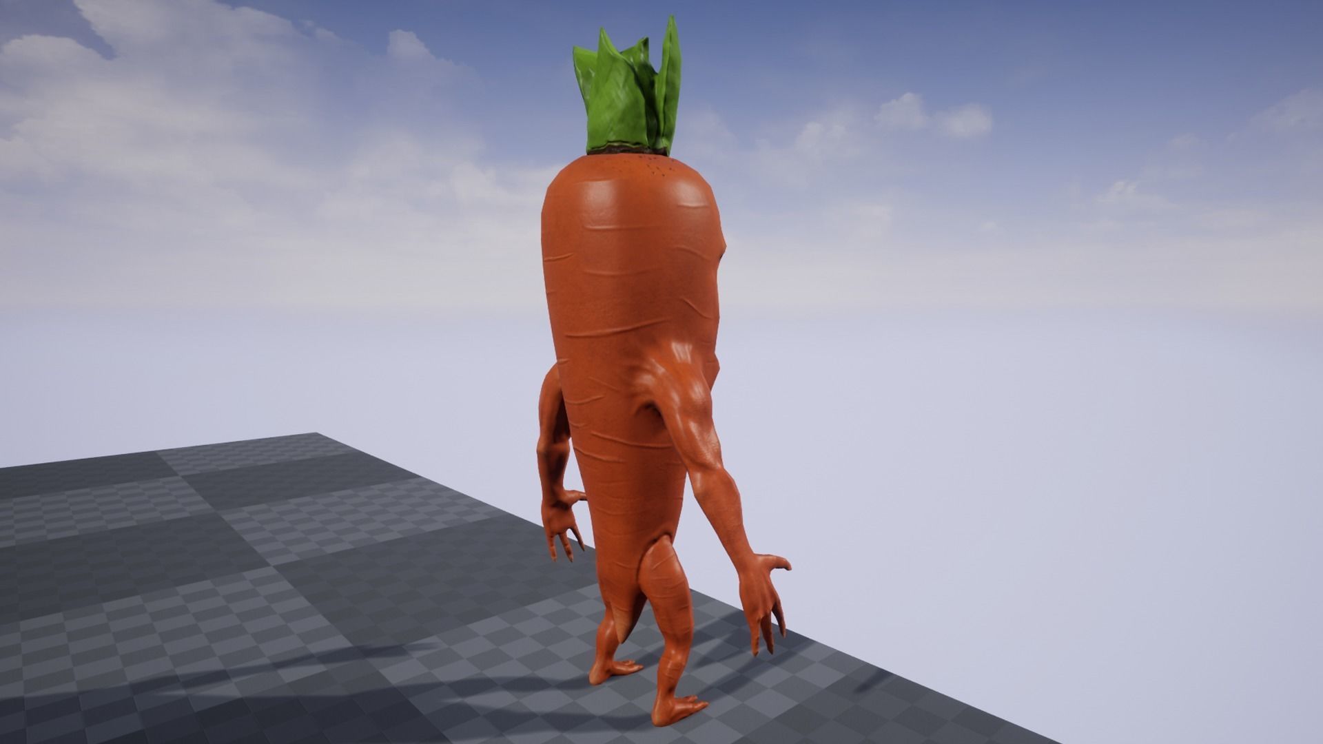 Carrot monster  Low-poly 3D model_10