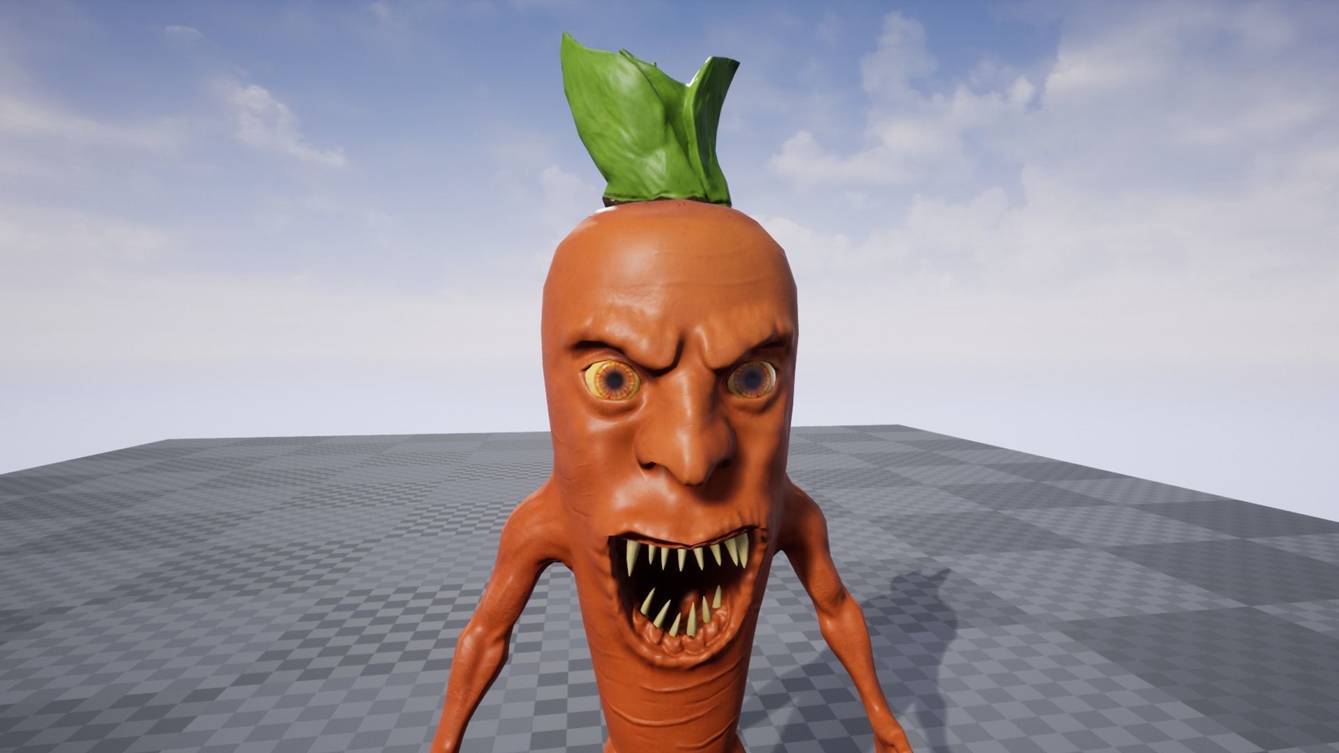 Carrot monster  Low-poly 3D model_8