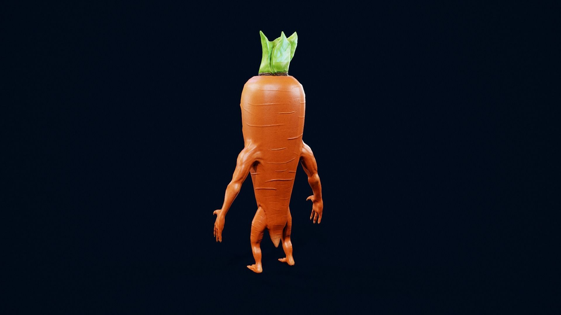 Carrot monster  Low-poly 3D model_6