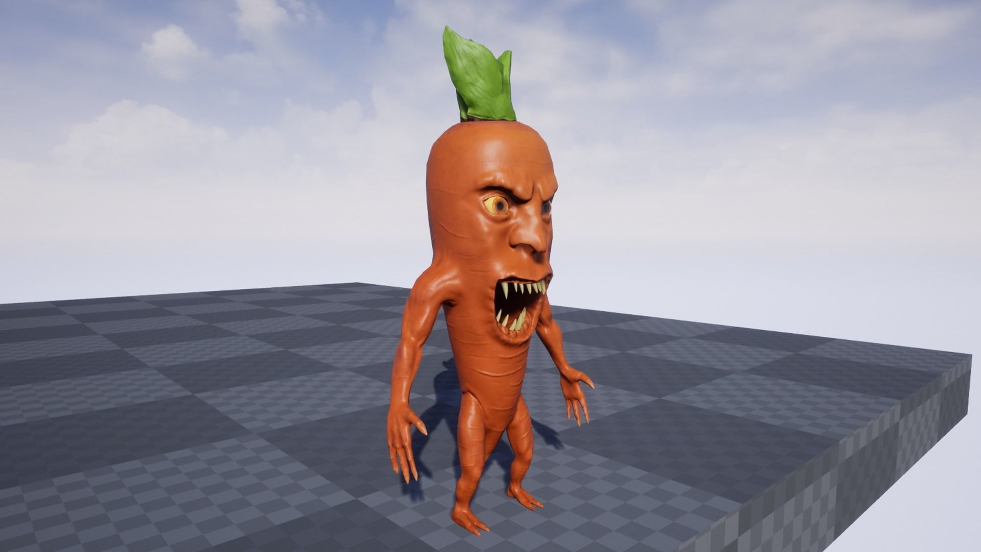 Carrot monster  Low-poly 3D model_9