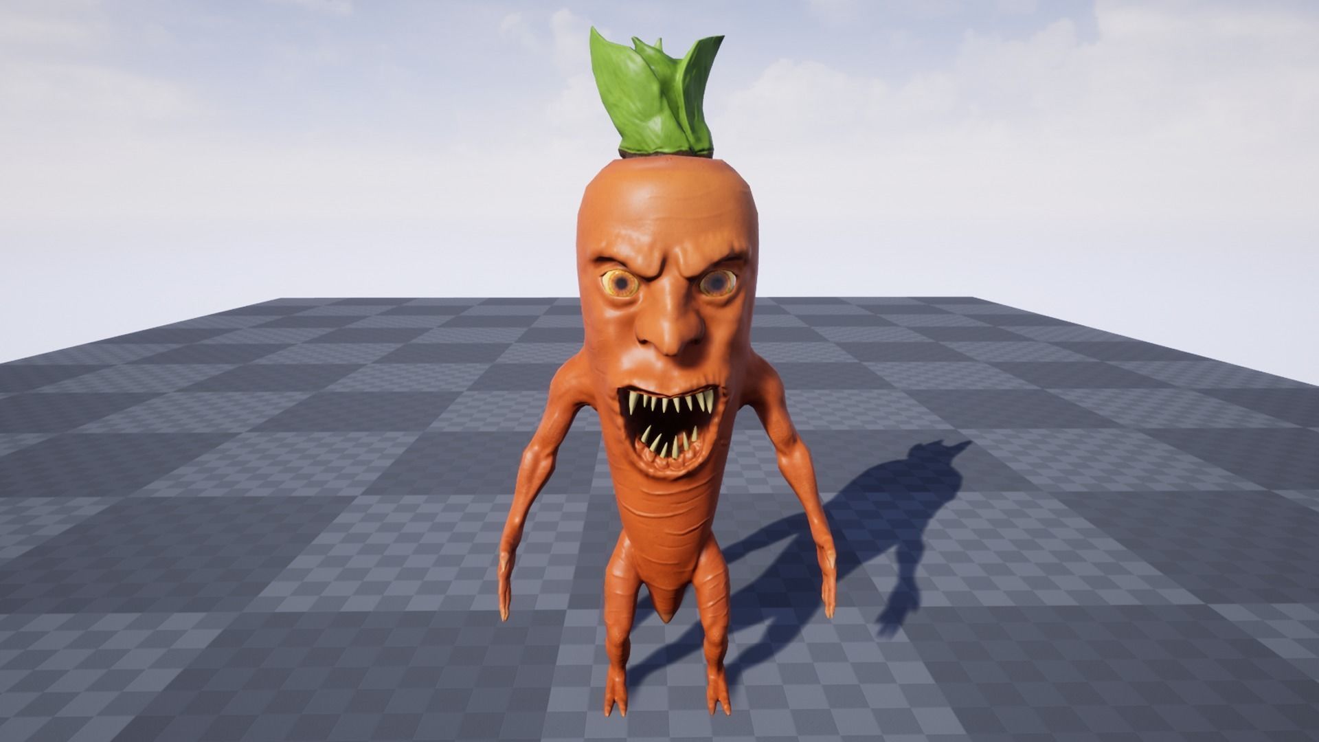 Carrot monster  Low-poly 3D model_7