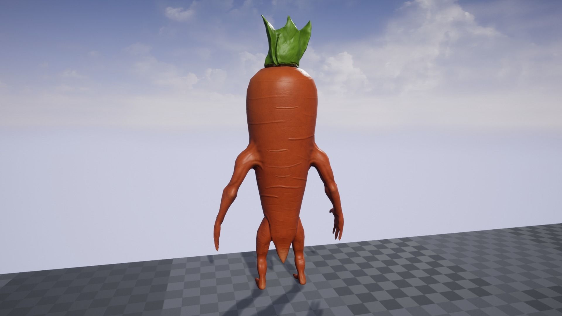 Carrot monster  Low-poly 3D model_11