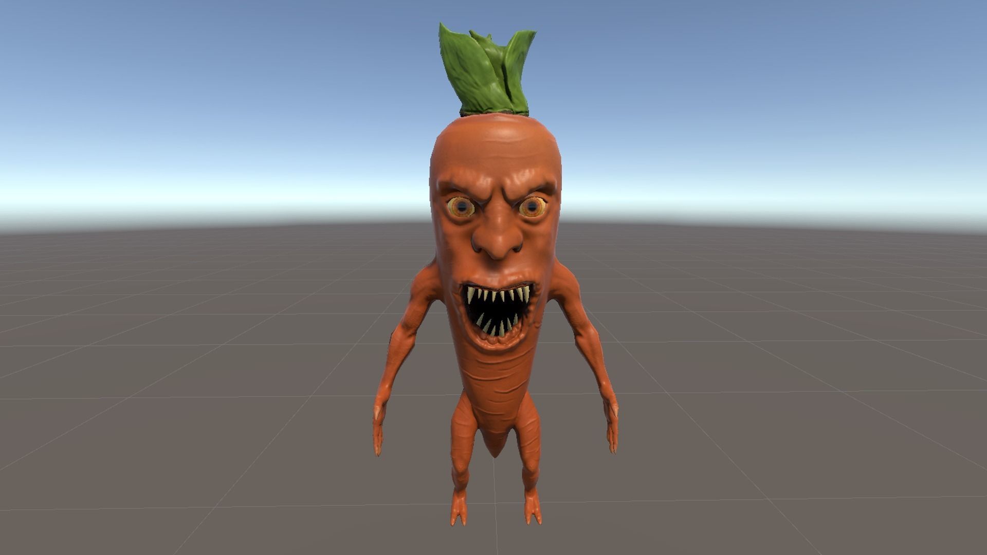 Carrot monster  Low-poly 3D model_13