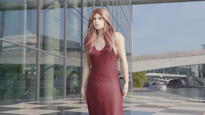 Female Rigged and 3d animated Character Free 3D model