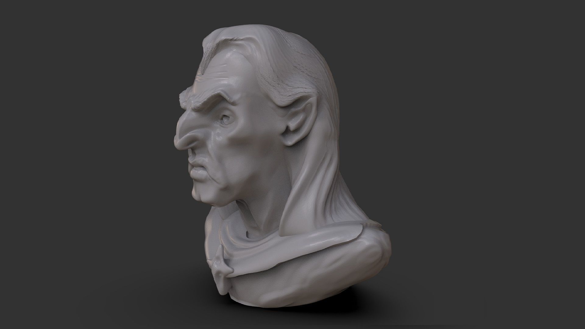 Dracula Bust 3D print model_3