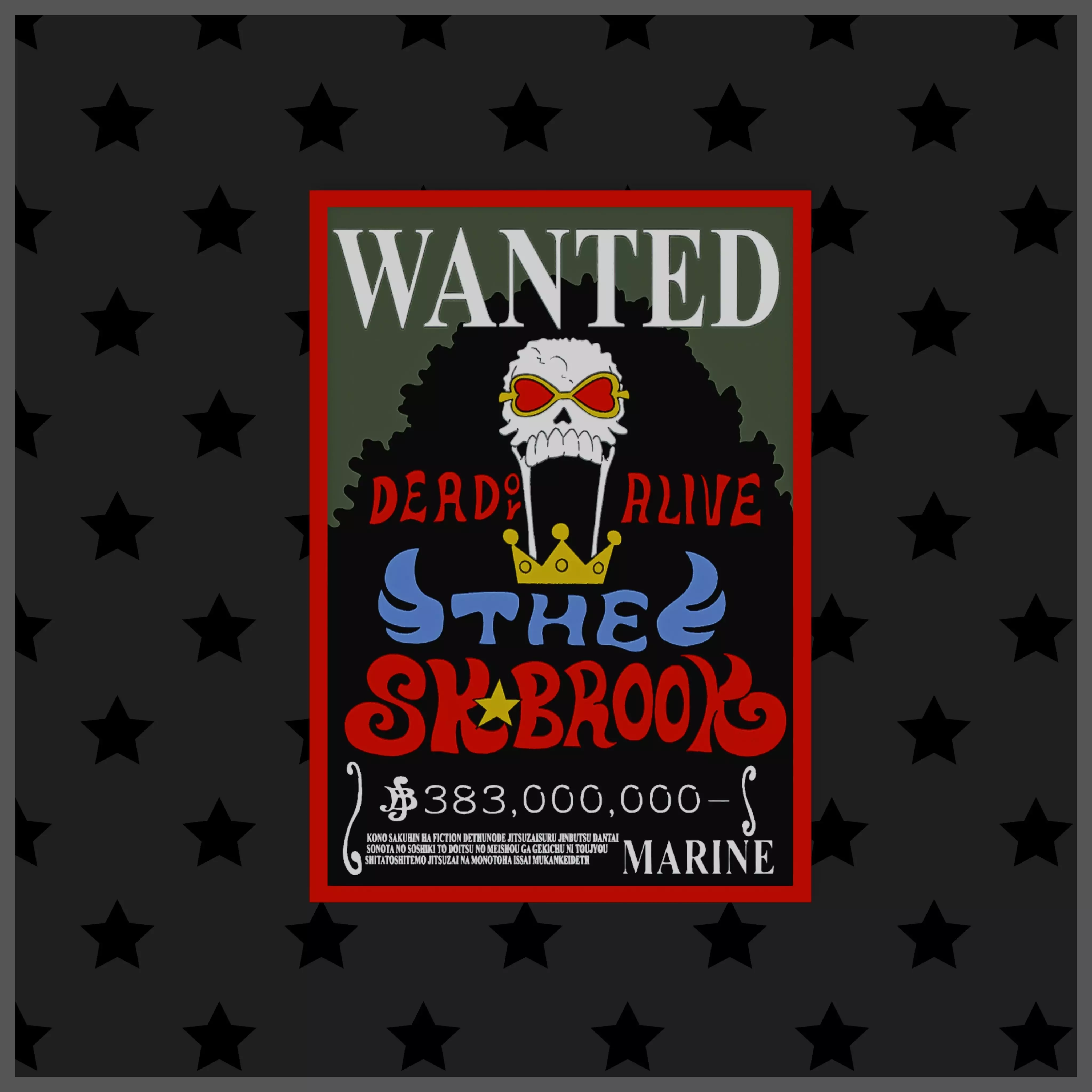 BROOK WANTED POSTER - ONE PIECE 3D print model