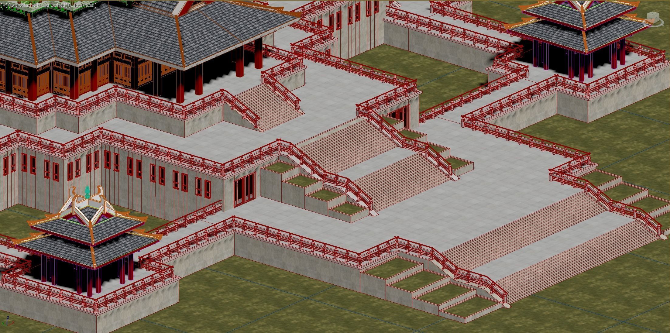 Modern architecture that imitates Eastern classical style Low-poly 3D model_21