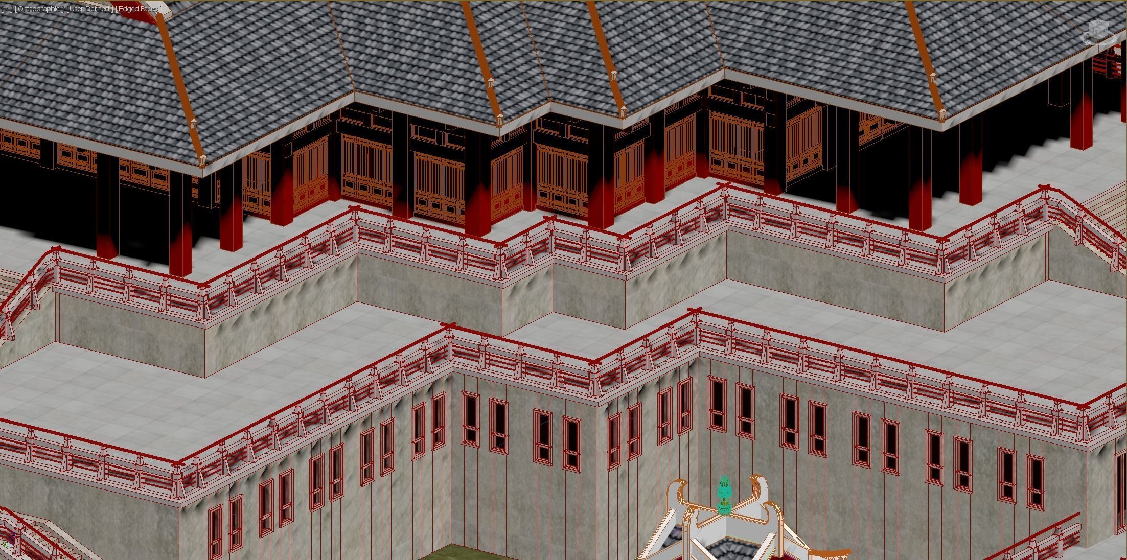 Modern architecture that imitates Eastern classical style Low-poly 3D model_19