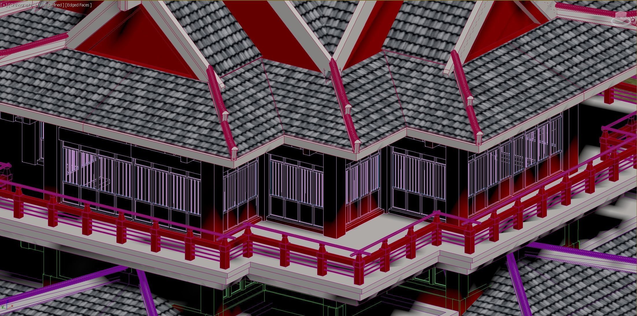 Modern architecture that imitates Eastern classical style Low-poly 3D model_17