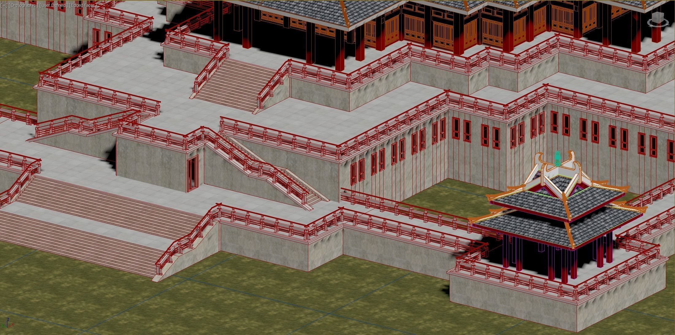 Modern architecture that imitates Eastern classical style Low-poly 3D model_20