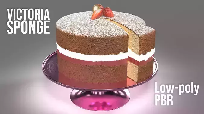 Victoria Sponge Low-poly 3D model