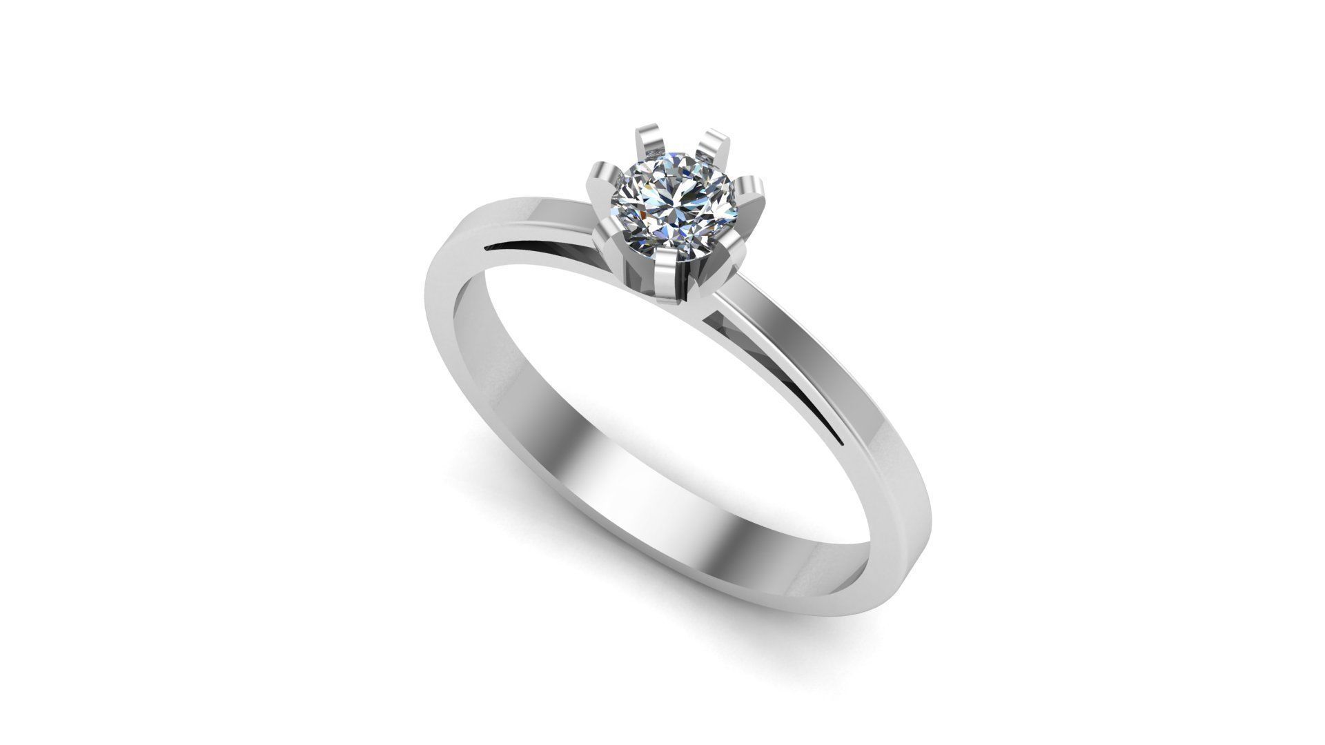 Solitaire Ring A23 3D print model_5