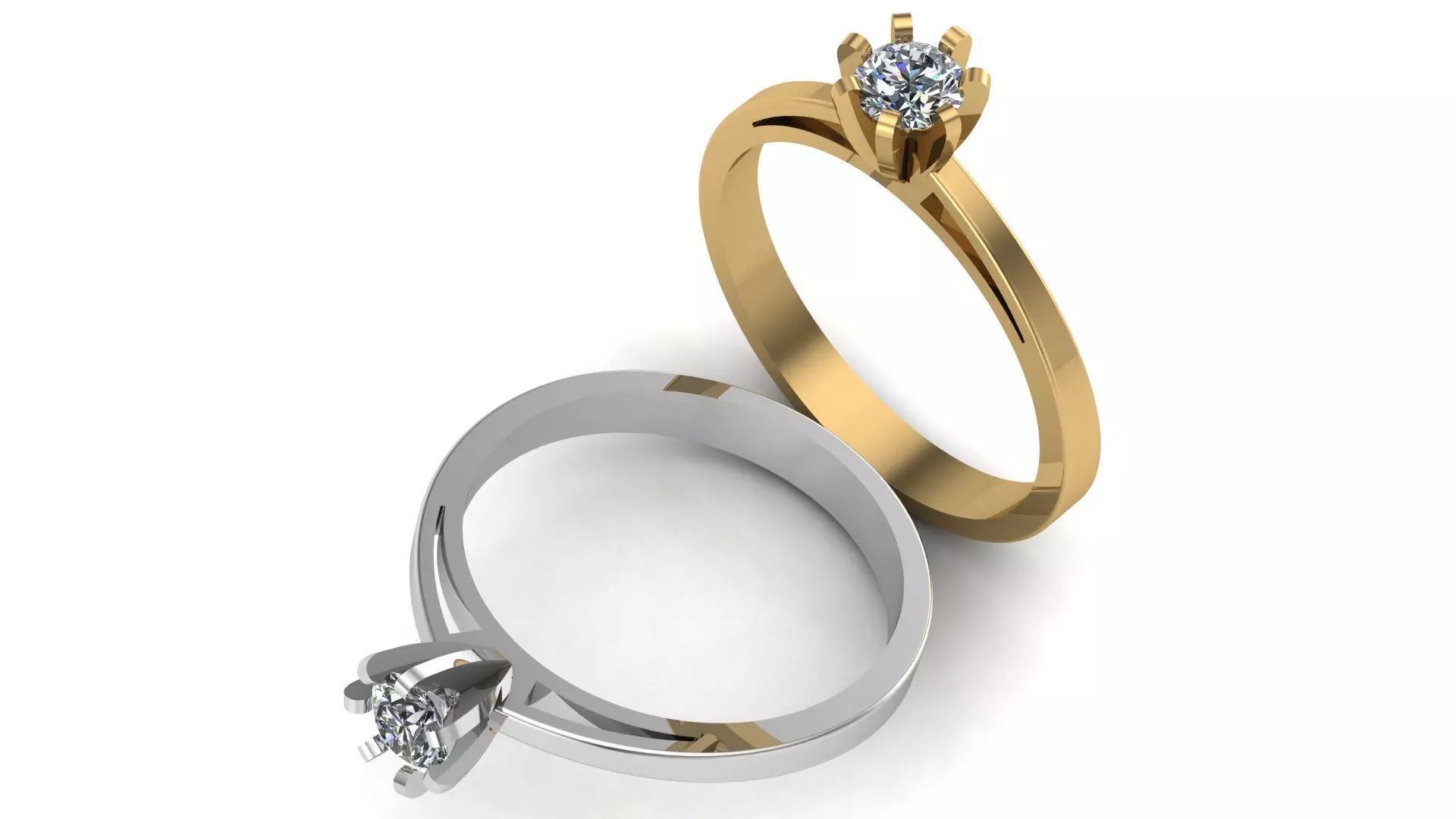 Solitaire Ring A23 3D print model_0