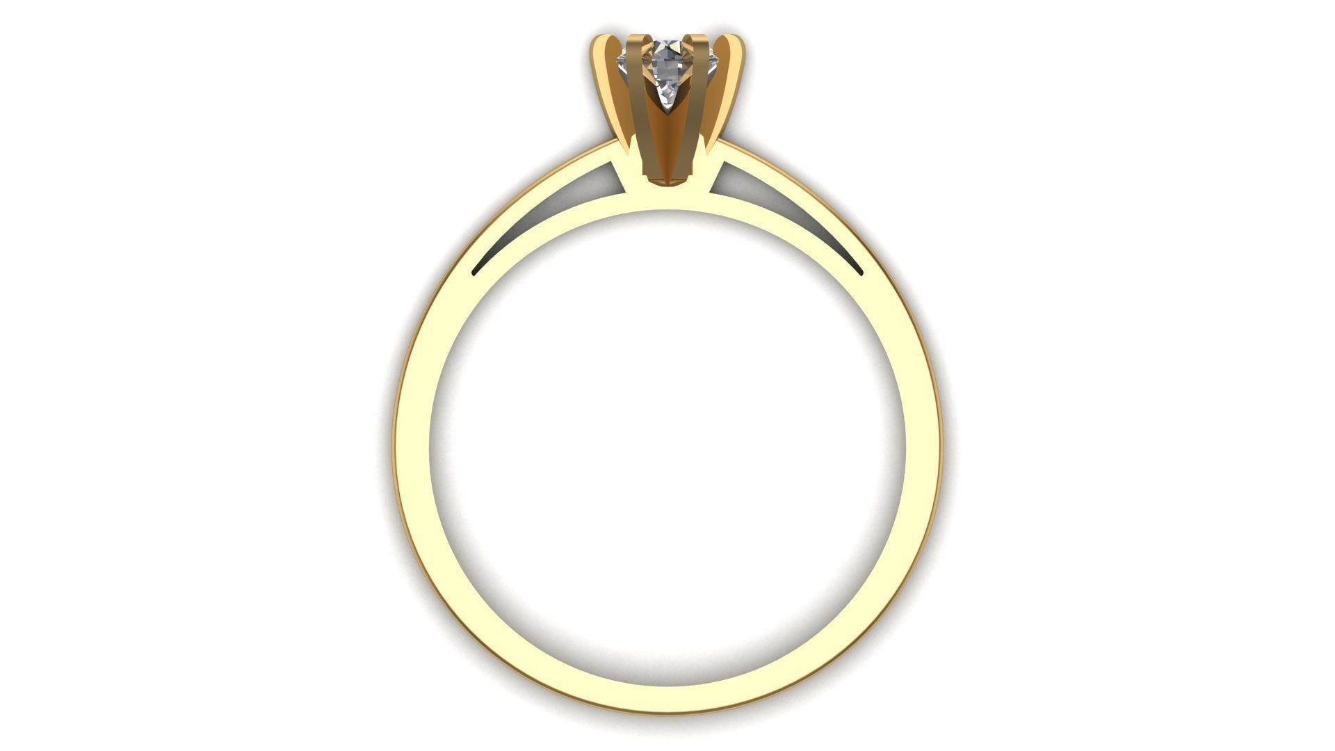 Solitaire Ring A23 3D print model_3