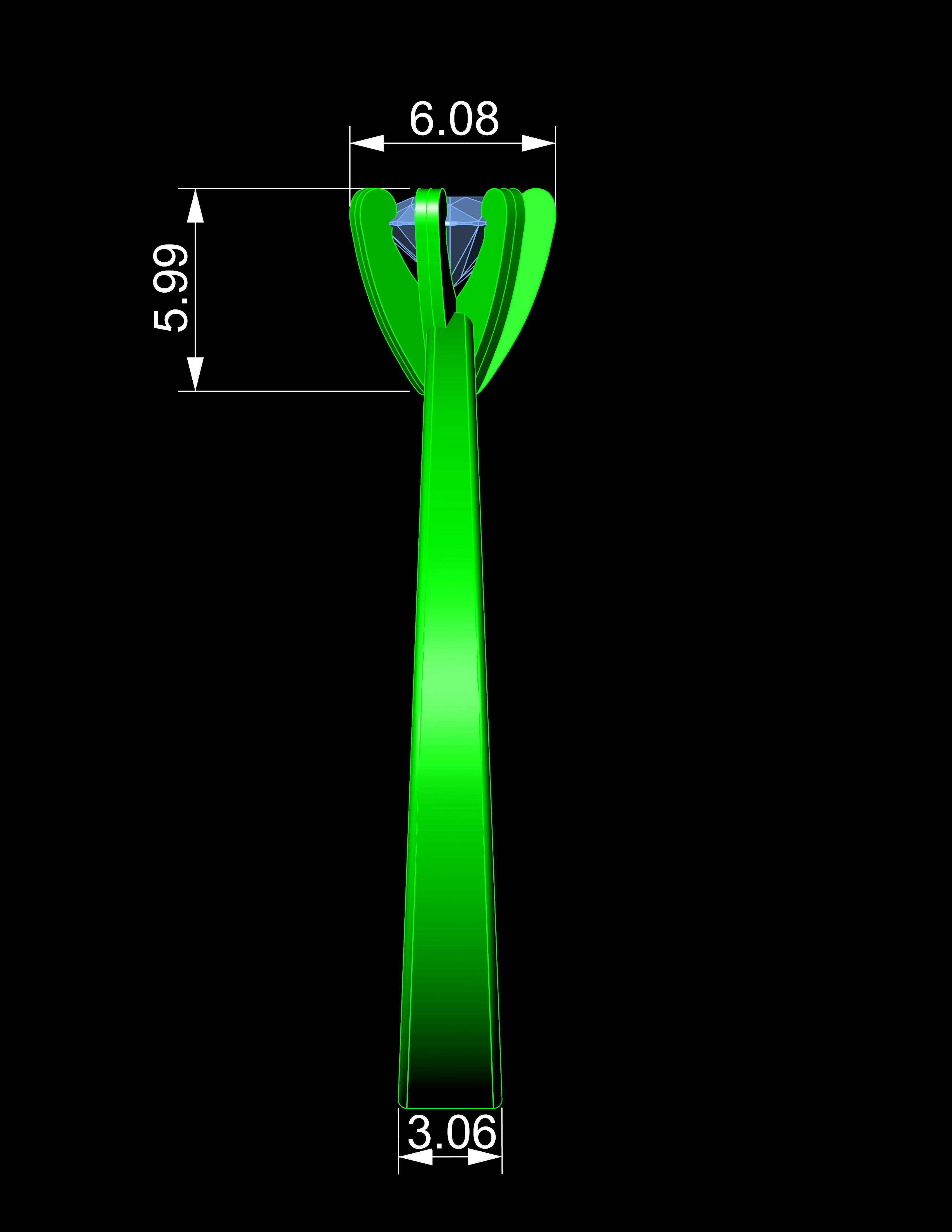 Solitaire Ring A23 3D print model_10