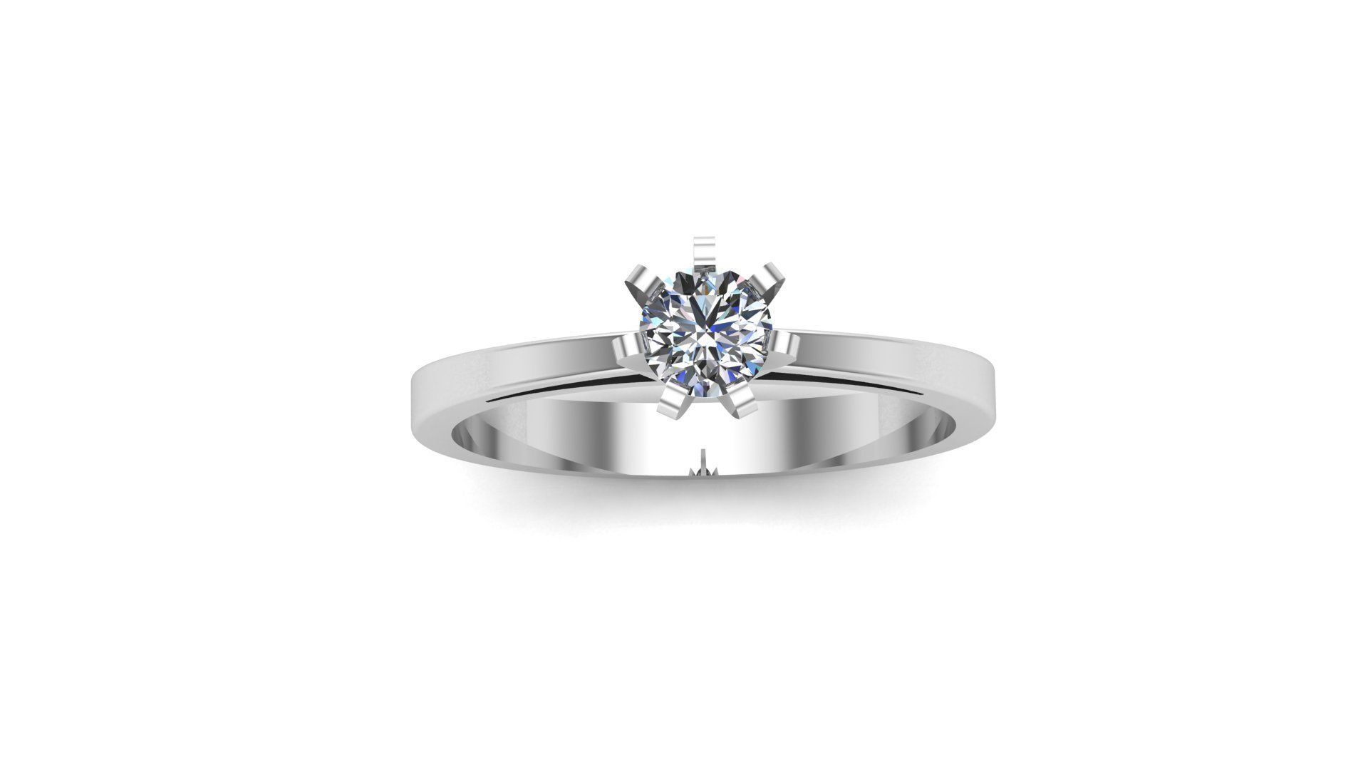 Solitaire Ring A23 3D print model_6