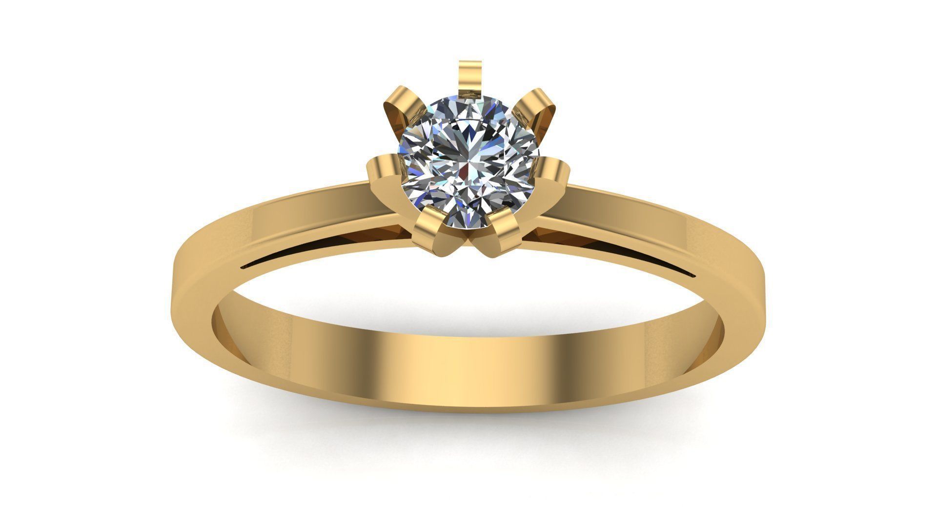 Solitaire Ring A23 3D print model_2