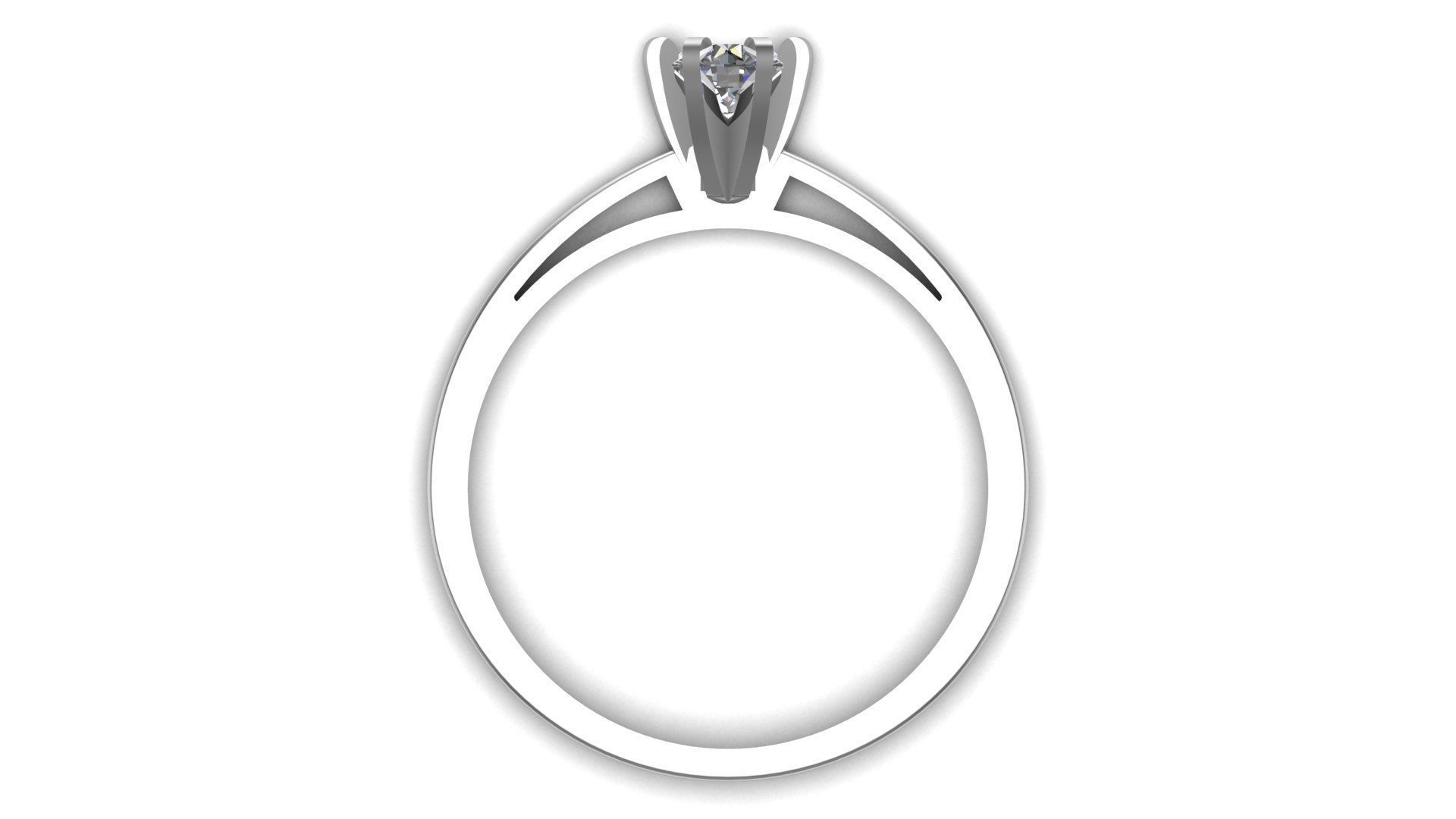 Solitaire Ring A23 3D print model_8