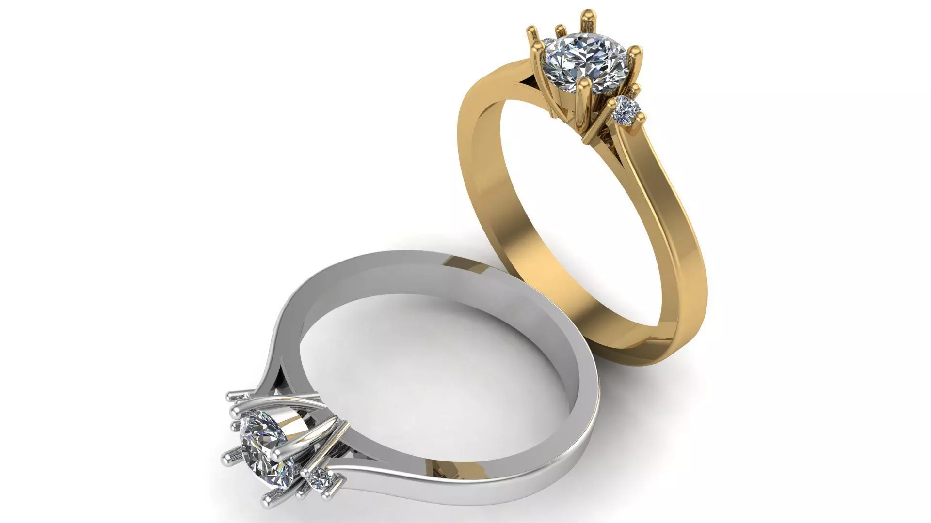 Solitaire Ring A24 3D print model_0