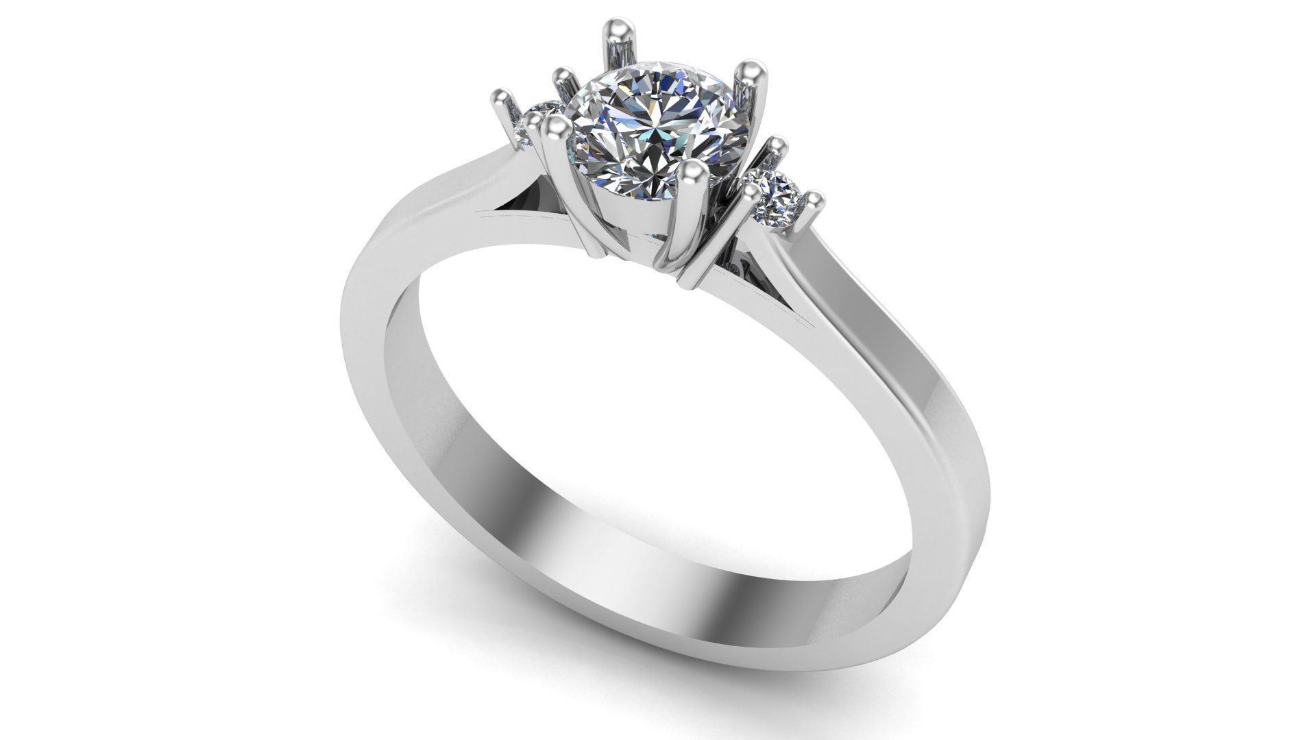 Solitaire Ring A24 3D print model_5