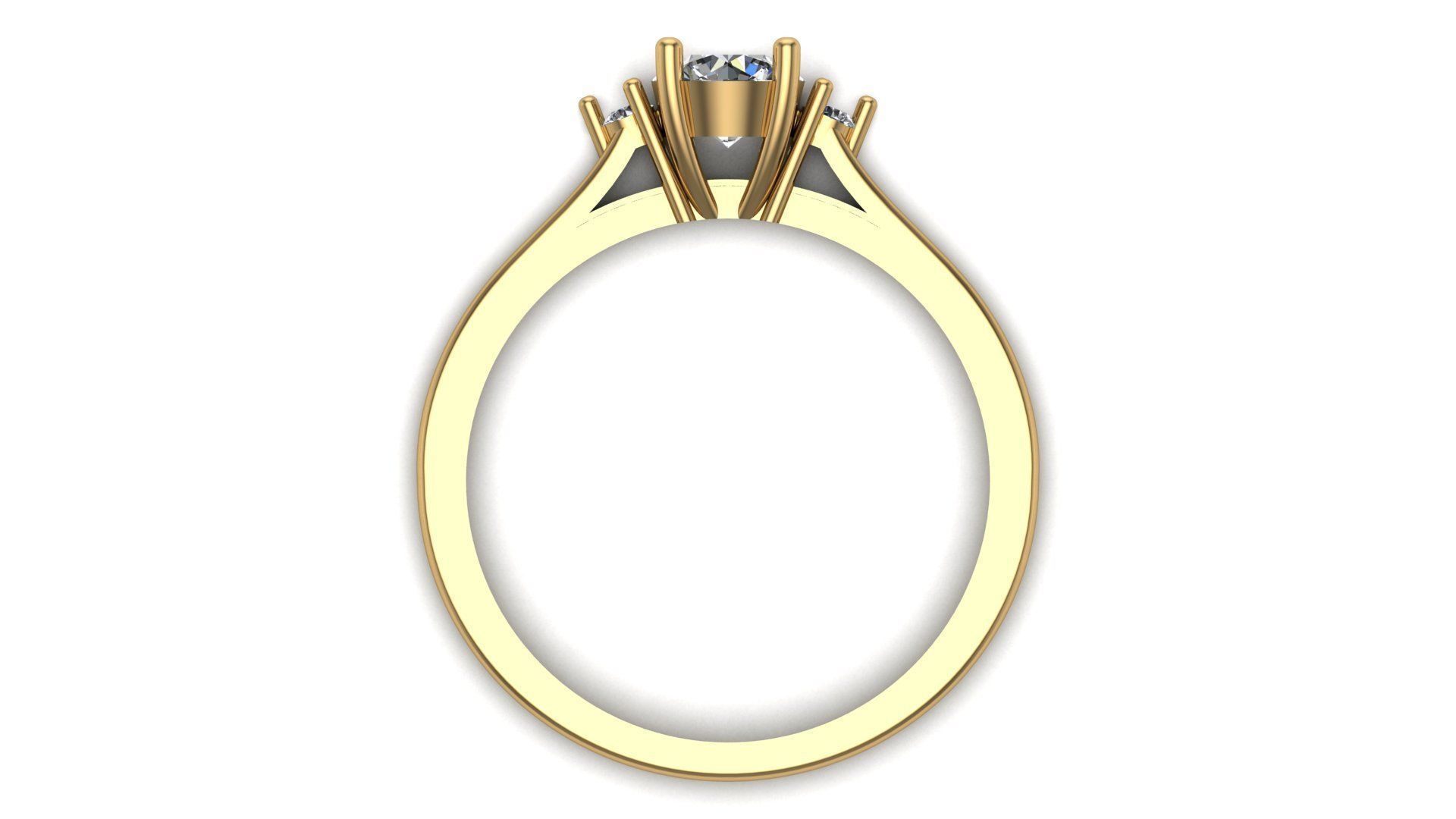 Solitaire Ring A24 3D print model_3