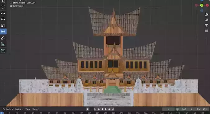 Istana melaka 3d low poly 3D model