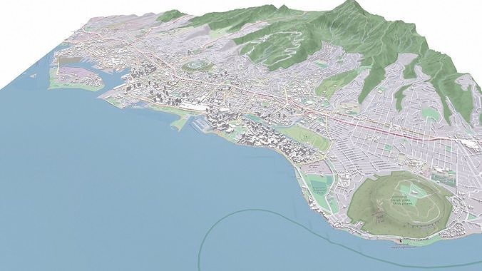 Cityscape Honolulu Hawaii USA 3D model 6