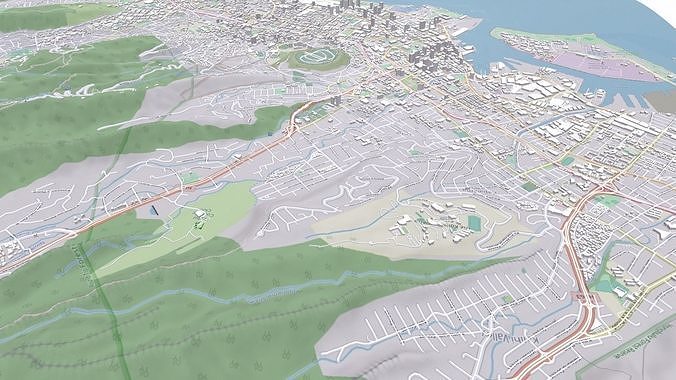 Cityscape Honolulu Hawaii USA 3D model 5