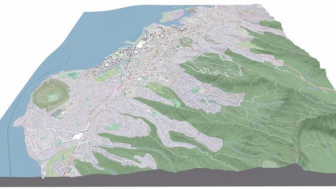 Cityscape Honolulu Hawaii USA 3D model 7