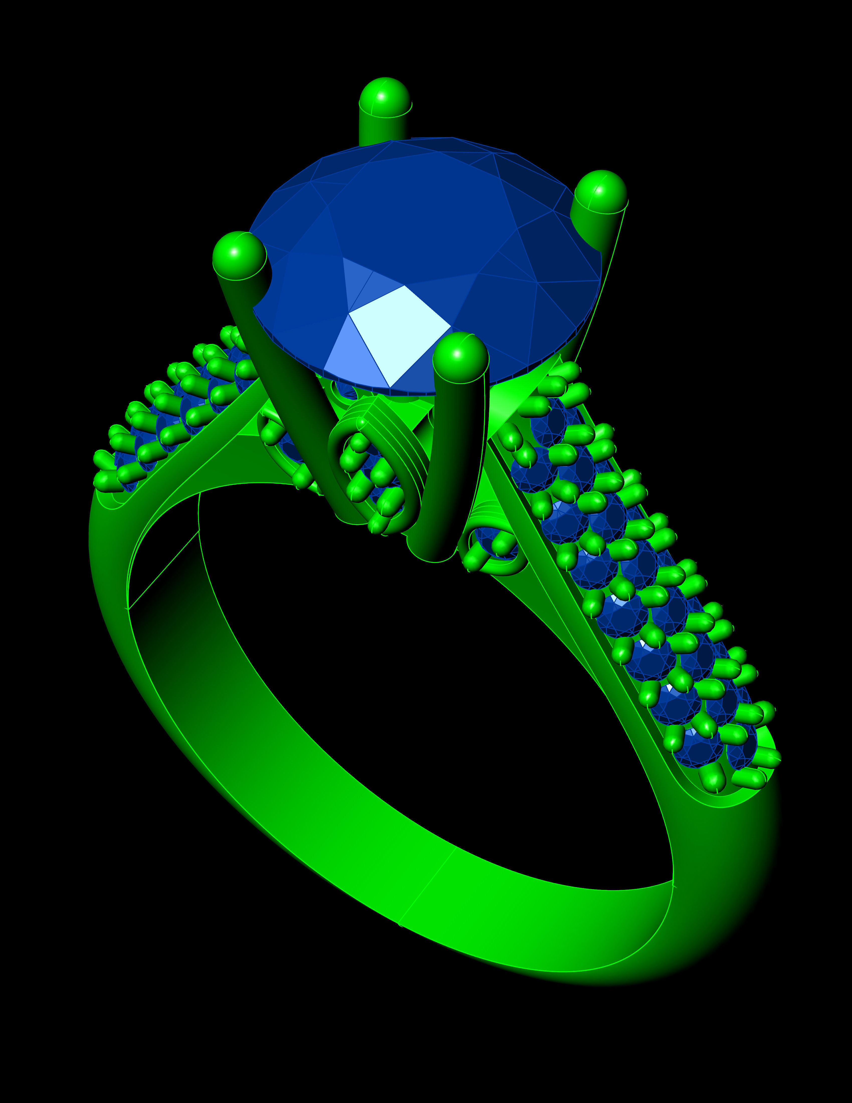 Solitaire Ring A25 3D print model_12