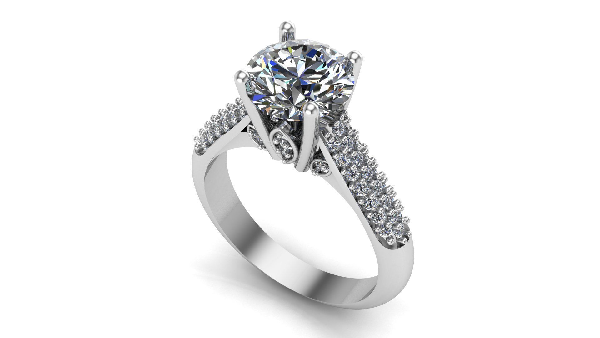 Solitaire Ring A25 3D print model_5