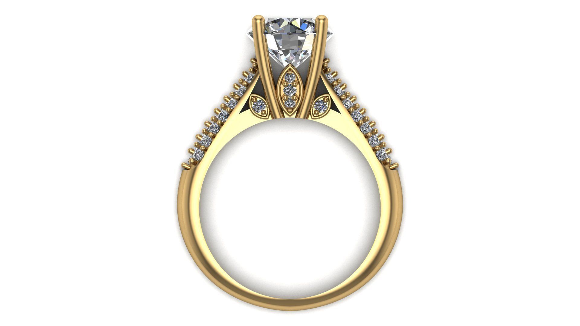 Solitaire Ring A25 3D print model_3