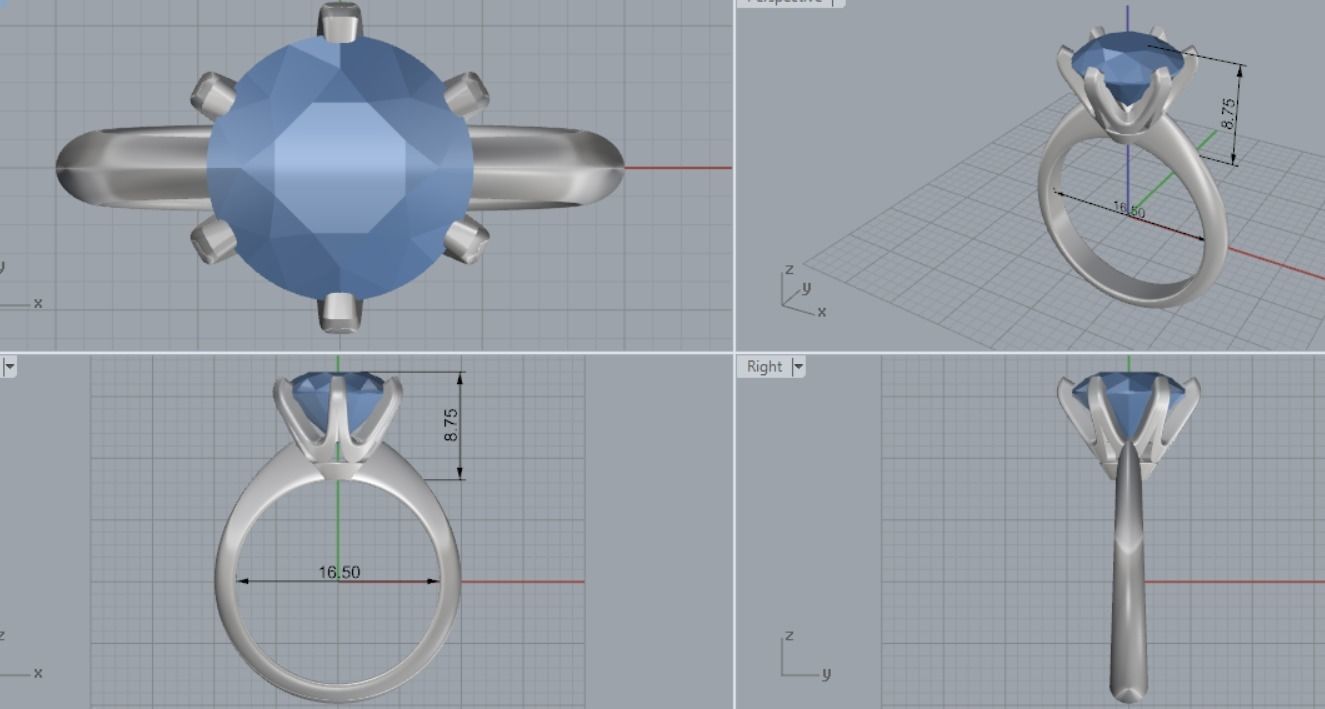 Engagement rings 3D print model_8