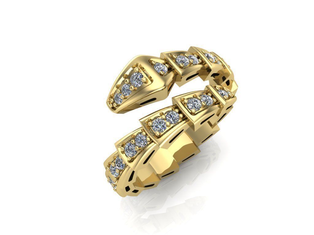 snake ring 3D print model_3