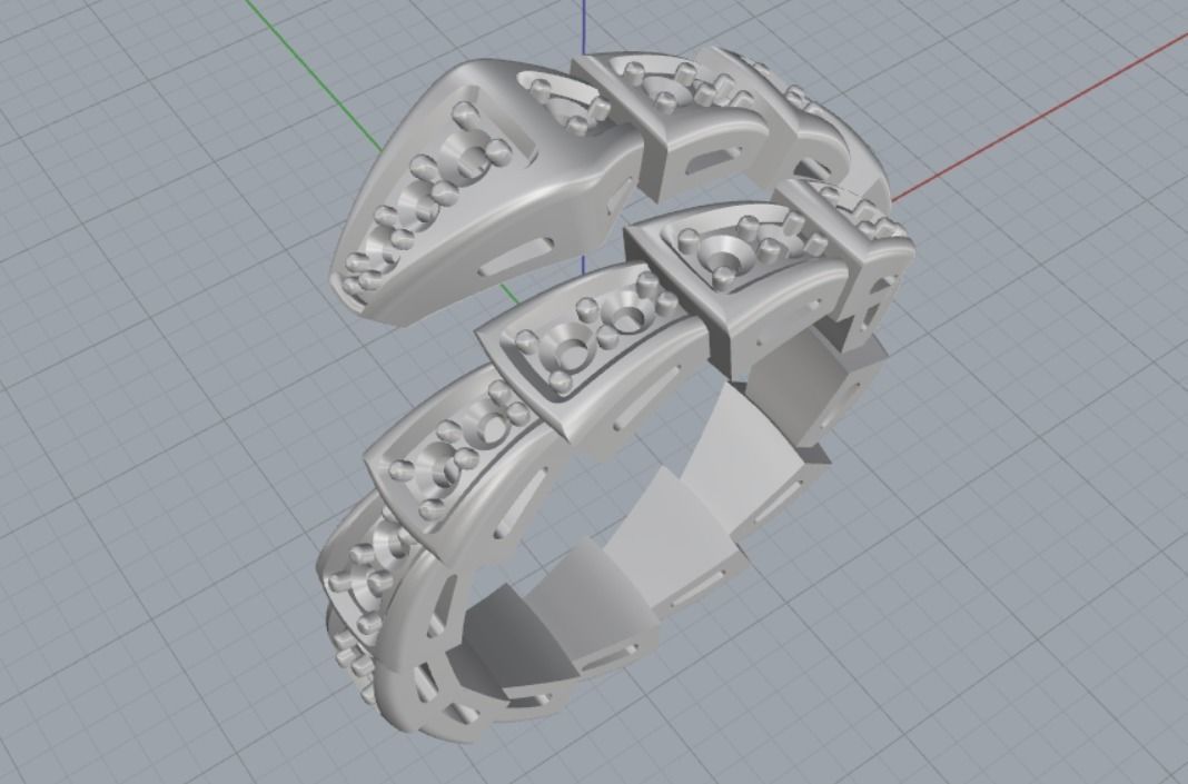 snake ring 3D print model_13