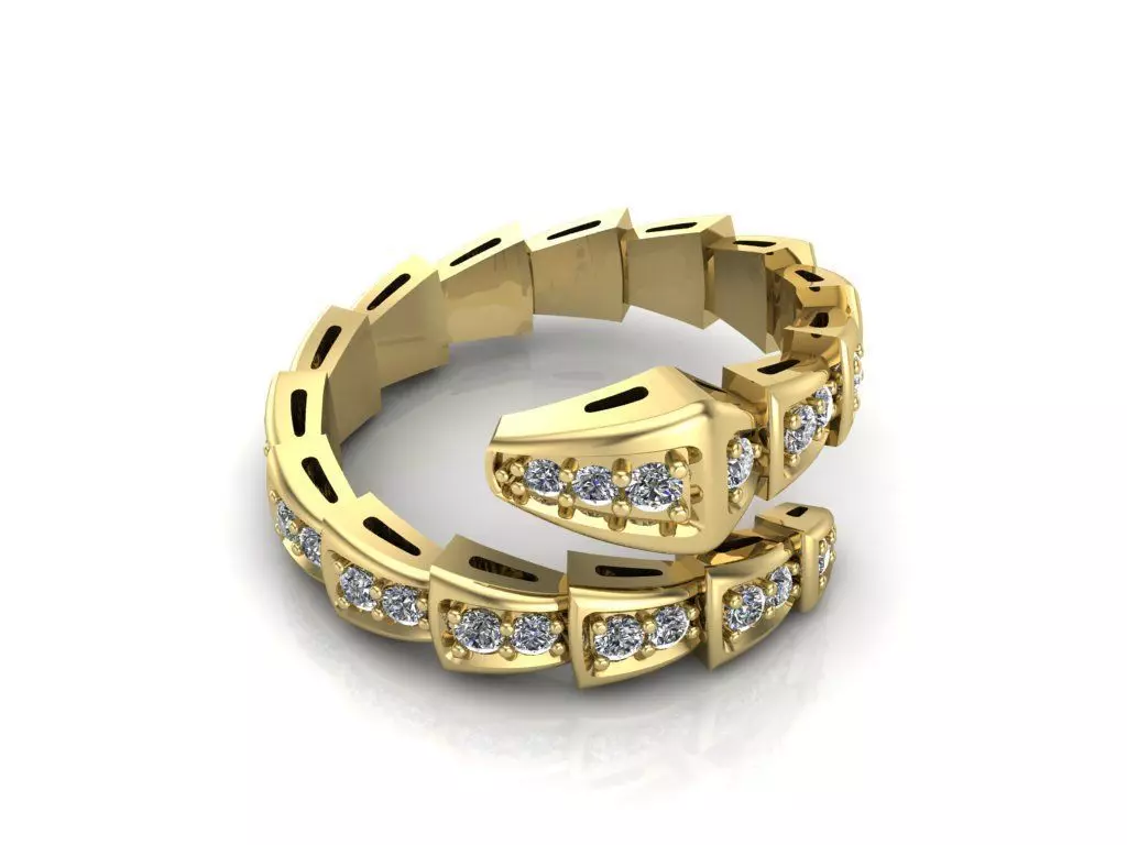 snake ring 3D print model_0