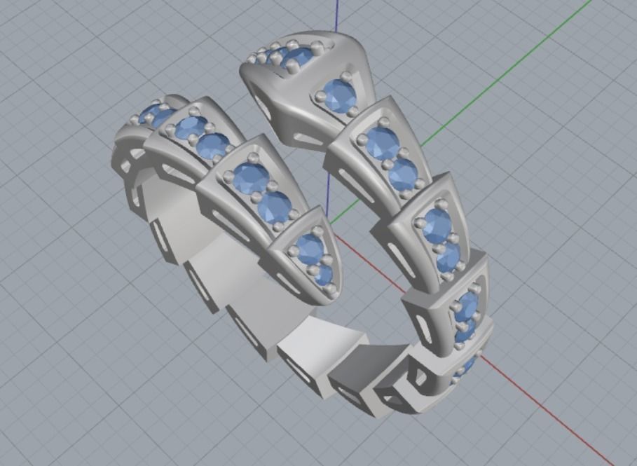 snake ring 3D print model_8