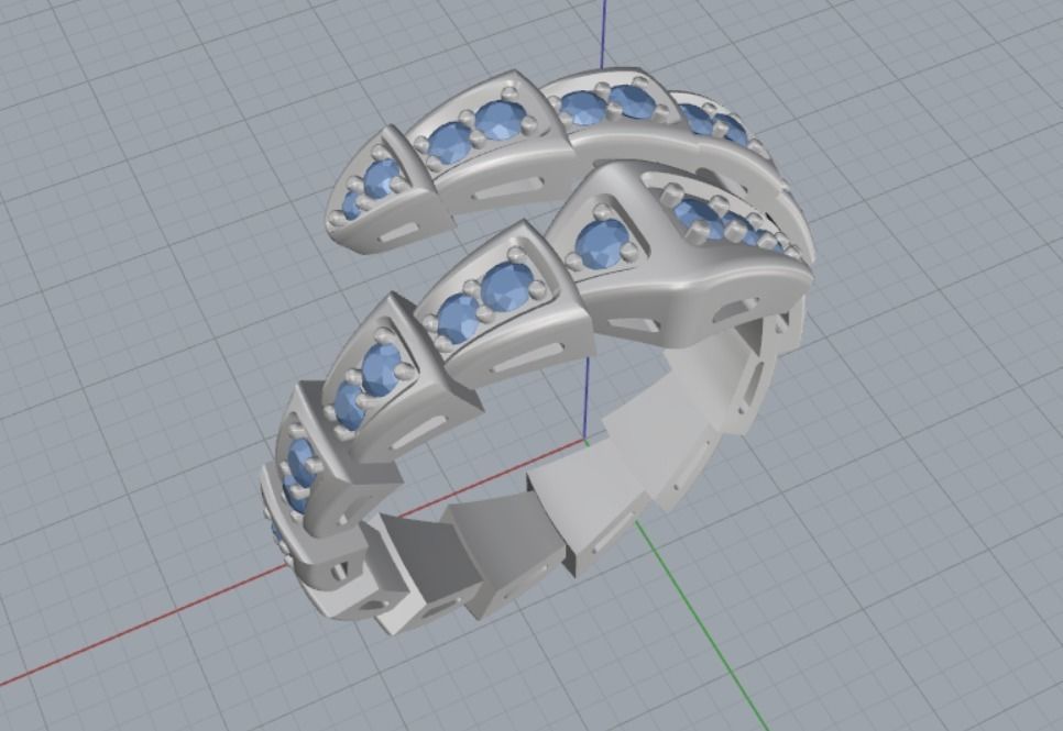 snake ring 3D print model_9