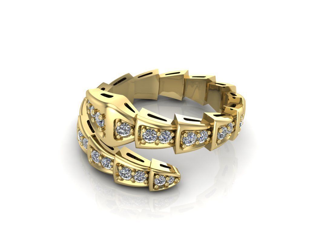snake ring 3D print model_1
