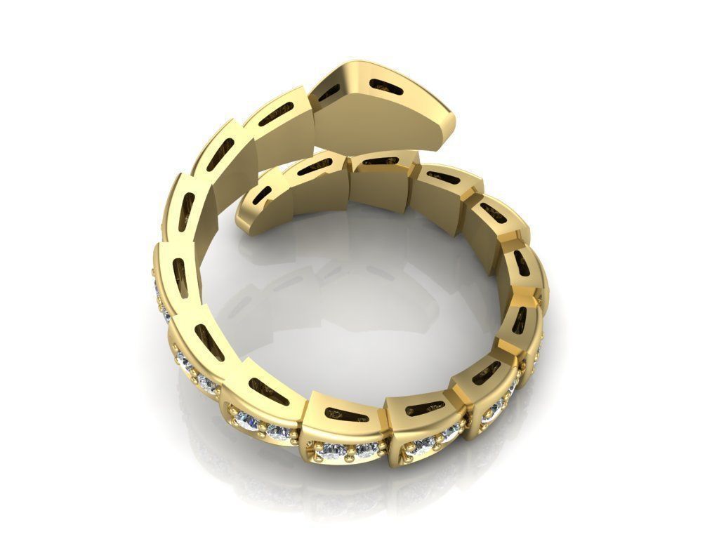 snake ring 3D print model_2
