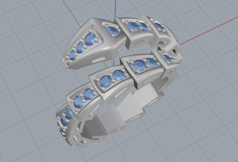 snake ring 3D print model_7