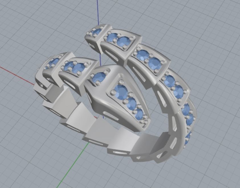 snake ring 3D print model_10