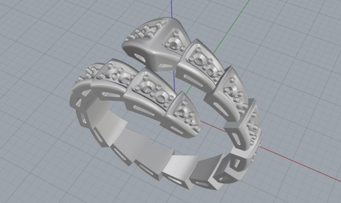 snake ring 3D print model_12