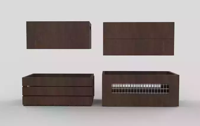 4 wood bucker Low-poly 3D model